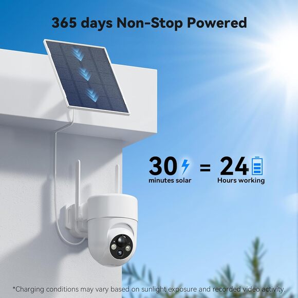 NWT ~ Solar Outdoor Wireless Security Camera 360 View Night Vision Instant Alert - Picture 5 of 7